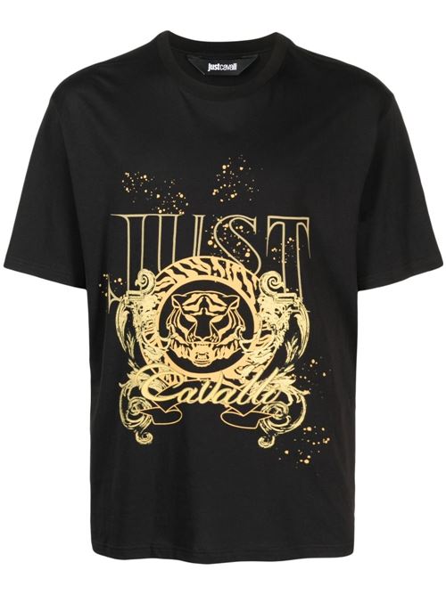 T-shirt uomo nera JUST CAVALLI | 75OAHF03CJ200G89